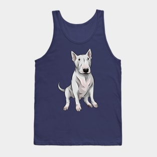 Cute White English Bull Terrier Dog Tank Top